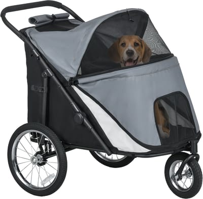 Opvouwbare Hondenbuggy Met Zacht Ligkussen – Stevig Stalen Frame, Ideaal Voor Kleine Honden
