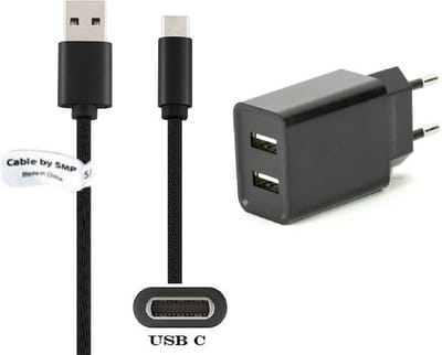 OneOne 2.1A lader met 2 poorten + 1,5m standaard USB C kabel. Oplader adapter past op Bang & Olufsen BeoLit 17, BeoLit 20