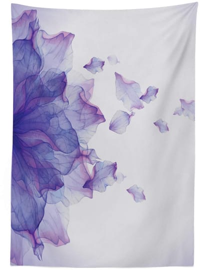 ABAKUHAUS Blume Tafellaken – 140x200 cm – Satijn, Paars/Roze – Binnen/buiten