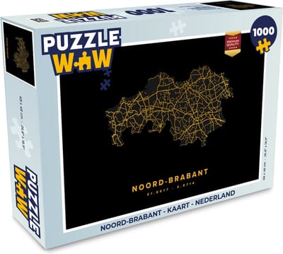 Puzzel Noord-Brabant - Kaart - Nederland - Legpuzzel - Puzzel 1000 stukjes volwassenen