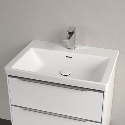 Villeroy & Boch Subway 3.0 - Wastafel 65x47 cm, met overloop, met kraangat, CeramicPlus, Stone White 4A7065RW