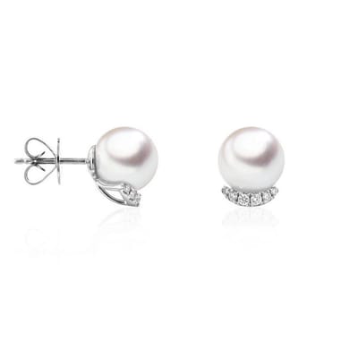 Luna-Pearls - 312.1613 - Oorbellen - 585/-Wit goud met Zoetwater gekweekte parel