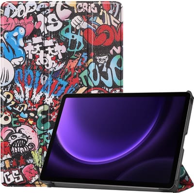 Coverup Tablethoes geschikt voor Samsung Galaxy Tab S10 FE / S9 FE Hoesje - Tri-Fold Book Case met Wake/Sleep - Graffiti