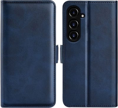 MobyDefend Hoesje - Geschikt voor Samsung Galaxy S23 FE - Luxe Wallet Book Case (Sluiting Zijkant) - Blauw