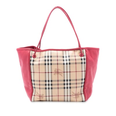 Tweedehands Canterbury Tote van gecoat canvas met Haymarket-check en lederen afwerking