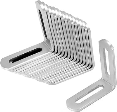 16x Roestvrijstalen Hoeksteunen 50x50mm - L-Beugels 3mm Dikte voor Kast en Meubel