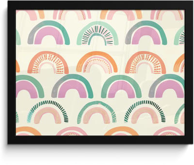 Poster in lijst - Fotolijst 40x30 cm - Posters - Regenboog - Pastel - Patroon - Posterlijst zwart - Decoratie - Wanddecoratie woonkamer - Muurdecoratie slaapkamer