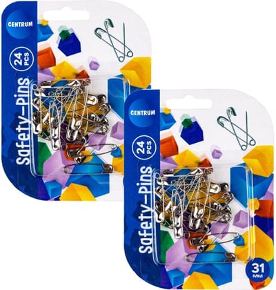 Centrum Veiligheidsspelden - metaal - zilver - 48x stuks - 31 mm - huishoud artikel - hobby artikel