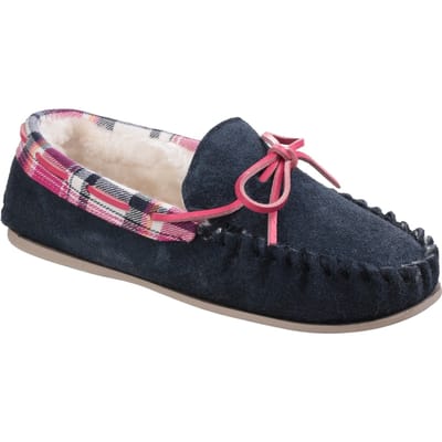 Cotswold Kilkenny Suède Dames Marineblauwe Pantoffels