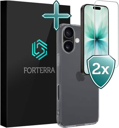 Hoesje Met 2x Screenprotector - Geschikt voor Apple iPhone 17 - Sterk & Shockproof - Telefoon Hoes - Back Cover - Siliconen Case - Transparant