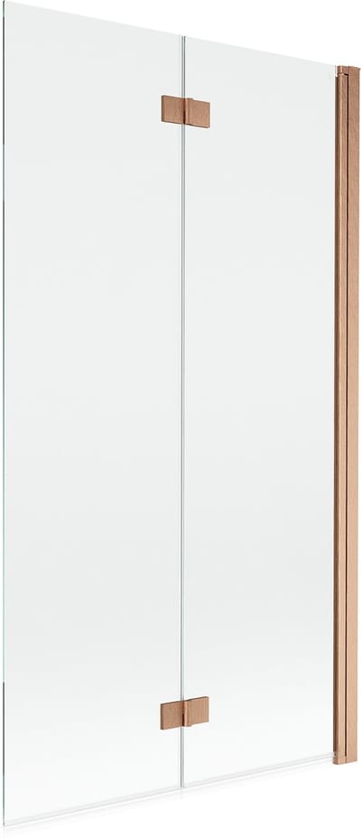 Mexen Mist douchewand 2-delig rechts 100 x 150 , transparant, geborsteld koper - 8A9-100-002-65-00-P