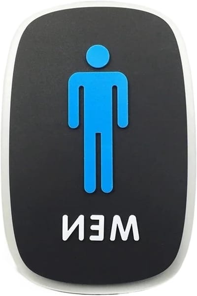 Toiletbord - Deurstickers - Aanduiding Ruimte - Zelfklevend - 10x15cm - Man