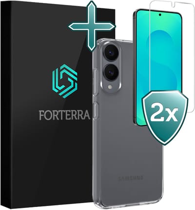 Hoesje Met 2x Screenprotector - Geschikt voor Samsung Galaxy S25 Edge - Sterk & Shockproof - Telefoon Hoes - Back Cover - Siliconen Case - Transparant
