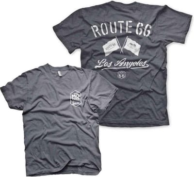 Route 66 Heren Tshirt -S- Los Angeles Grijs
