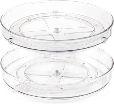 Famanu - 2 Stks Lazy Susan Draaitafel 360 ° Draaibare Kast Organisatoren voor Kast Koelkast