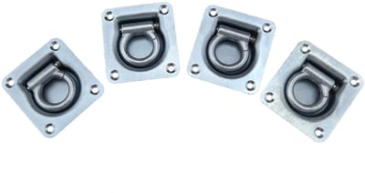 Dailygoods- Sjorringen Set van 4 - Verzinkt - Roestvrij Staal - Cargo Sjorring - 102 mm x 95 mm x 26 mm - Duurzaam - Sjoroog
