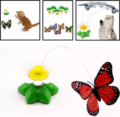Elektrische Vlinder Kattenspeelgoed - Katten Speelgoed - Katten Speeltje Bloem - Kattenvlinder - Kattenspeeltjes - Prooi - Kat - Poes - Kitten Toy