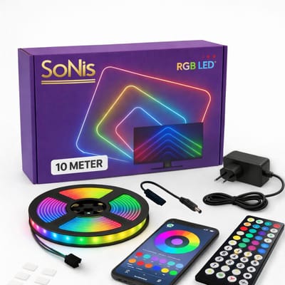 SoNis - Led strip - 10 meter - RGB - met afstandsbediening & telefoon app - dimbaar - smart LED light verlichting - Led-strips - timer en muziek modus - Led Lights - smart home verlichting