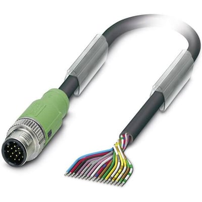 Phoenix Contact 1555279 Sensor/actuator connector, geassembleerd M12 Aantal polen (sensoren): 17 Stekker, recht 3.00 m 1 stuk(s)