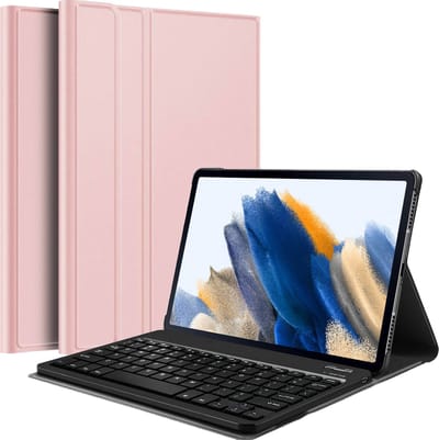 Hoes - Geschikt voor Samsung Galaxy Tab A8 - Toetsenbord Case - Keyboard Book Cover - Hoesje - Rosé goud