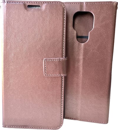 Bookcase Geschikt voor: Motorola Moto G7 - Rose Goud - portemonnee hoesje