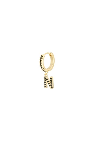 Oorbellen Letter N Zwart Copper