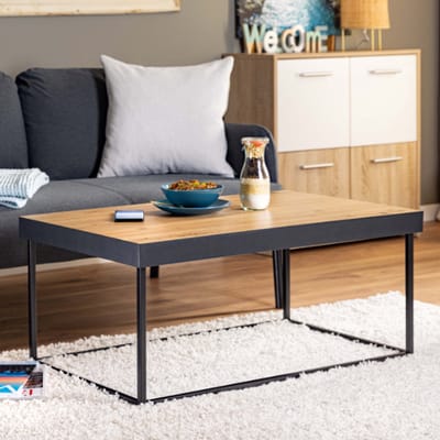 Salontafel Passione | 90 x 55 x 40 | Metalen Frame | - Interlink - Rechthoekige salontafels - Bruin - Metaal; Spaanplaat - Rechthoekige salontafels -