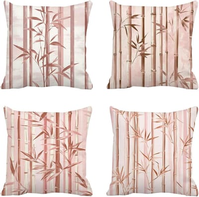 Kussenhoezen Set - Decoratieve Hoezen - Bank Decoratie - Waterdicht Linnenlook - 66 x 66 cm - Lila