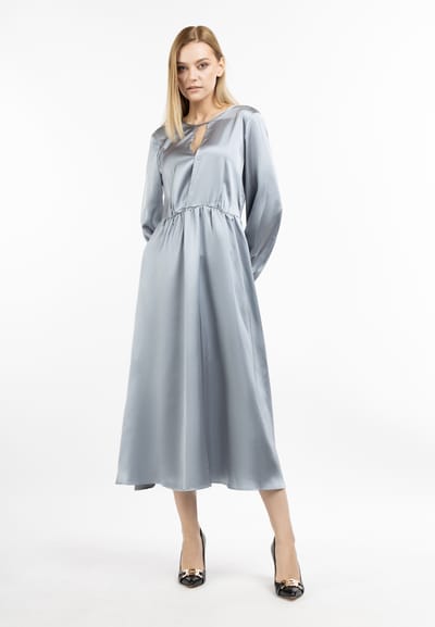 Dreimaster midi-jurk Dames Grijs-blauw