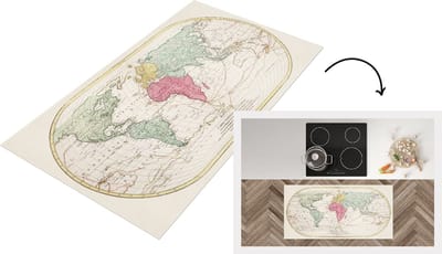 Keukenloper - Loper keuken - Wereldkaart - Vintage - Kleuren - 120x60 cm - Keukenloper vinyl