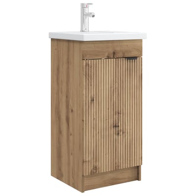 vidaXL - Badkamer - Vanity - met - Wastafel - Artisanaal - eiken - 42 - x - 40 - x - 84,5 - cm