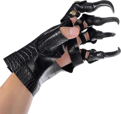 Dailygoods- Handschoenen Halloween Dragon Claw - PU-leer - Zwart - Heren/Dames - Cosplay - Polssluiting - Lichtgewicht - Cosplayhandschoenen