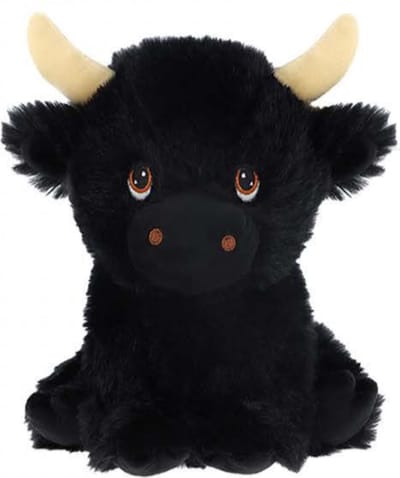 Keel Toys zwarte koe - 18 cm - Dieren knuffels