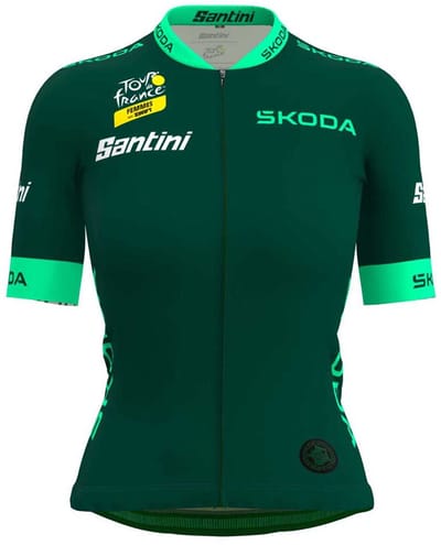 Santini Tour De France Femme Avec Zwift Best Sprinter Leader Korte Mouw Wielertrui Groen M Vrouw