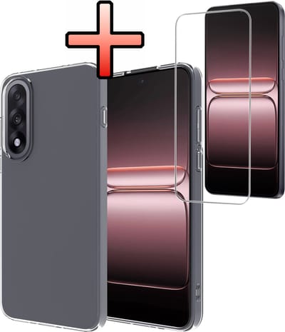 Hoesje - Met Screenprotector - Geschikt voor OnePlus Nord 5 - Sterk & Shockproof - Back Cover - Siliconen Case - Telefoon Hoes - Transparant