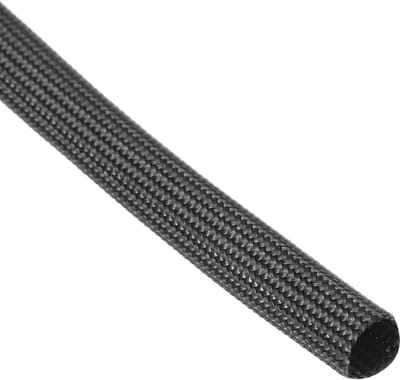 Isolatiekabelbescherming, 6 mm hoge temperatuur glasvezelhuls, zwart