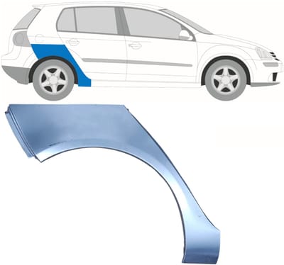 Reparatiepaneel achterspatbord voor Volkswagen Golf 5 2003-2009 / Rechts