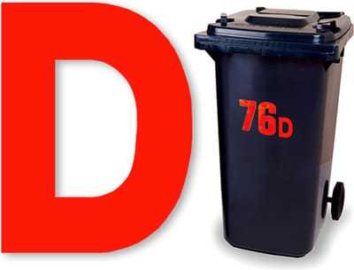 Huisnummer kliko sticker - Letter D - Rood Reflecterend - plakletter stickers - huisnummer letter - container letters - brievenbus letter - CoverArt