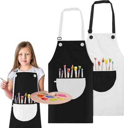 Kinderschort voor Schilderen en Koken - 2 Stuks - Voor Creatieve Activiteiten, Bakken en Tuinieren - Grijs