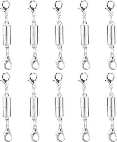 Magnetische Sluitingen - Sieraden Verlengstukken - Sieraden Maken - Dubbele Karabijnhaken - 10 Paar - Zilver