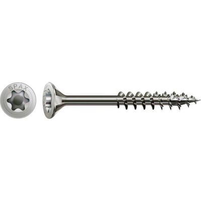 SPAX Universele schroef 8 x 100 mm, Verzonken kop, T-STAR PLUS T40, Deeldraad, RVS A2 - 50ST