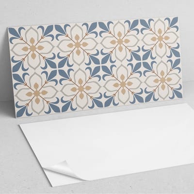 Coloray Wandpanelen Zelfklevend - Bloemenpatroon met bladeren PVC Wandpaneel - 100 cm x 50 cm - Beige Wandbekleding Zelfklevend - 1 stuk - Texturen Wandpanelen Zelfklevend - Keuken Wandpanelen - Wandpanelen Badkamer