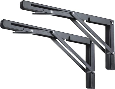 16 Inch Opvouwbare Plankbeugels - Robuust Roestvrij Staal voor Wandmontage en Doe-Het-Zelf Projecten - Pak van 2