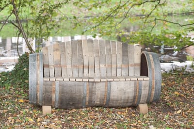 Wijnvat Bank "Brandy" 225l., geborsteld