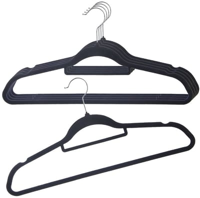 Orion Vilde - Kledinghanger Set - Zwart - Welour - Roterende Haak