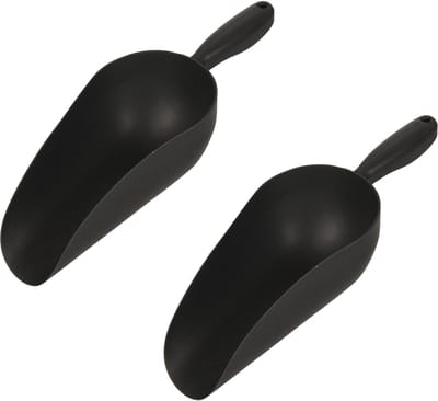 Pro Garden Multischep - 2x - kunststof - donker grijs - handschep - schepje - 33 cm