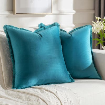 Kussenhoezen Set - Decoratie Kussens - Woonkamer Decoratie - Zachte Fluweel Stijl - 45x45 cm - Turquoise