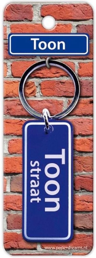 Paper Dreams Sleutelhanger Straatnaam Toon 9 Cm Staal Blauw