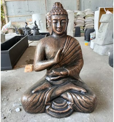 Grote Antieke Gouden Boeddha Mediterend in Stupa - 1,5m