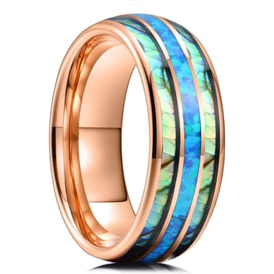 Mode RVS Ring voor Mannen met Vlam Kleurverloop Inleg Geschikt voor Dagelijks Gebruik & Speciale Gelegenheden, Cadeau voor Hem Niet-Verkleurend 8